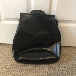 Multi functional black leather backpack purse!